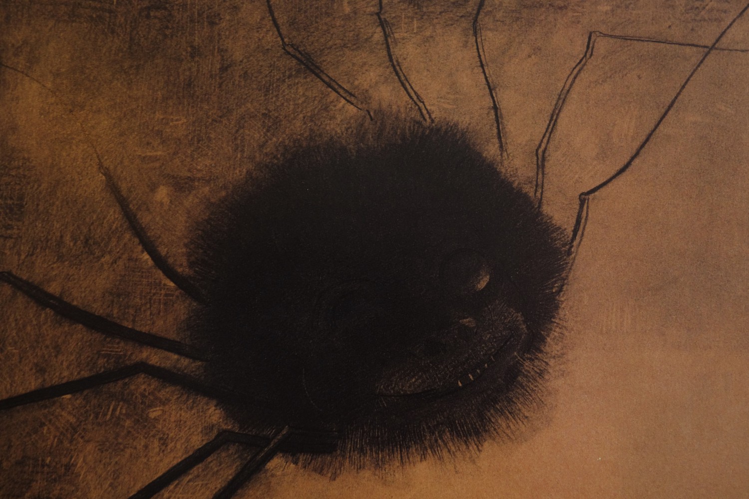 «Smilende edderkopp» (utsnitt), Odilon Redon, 1881.